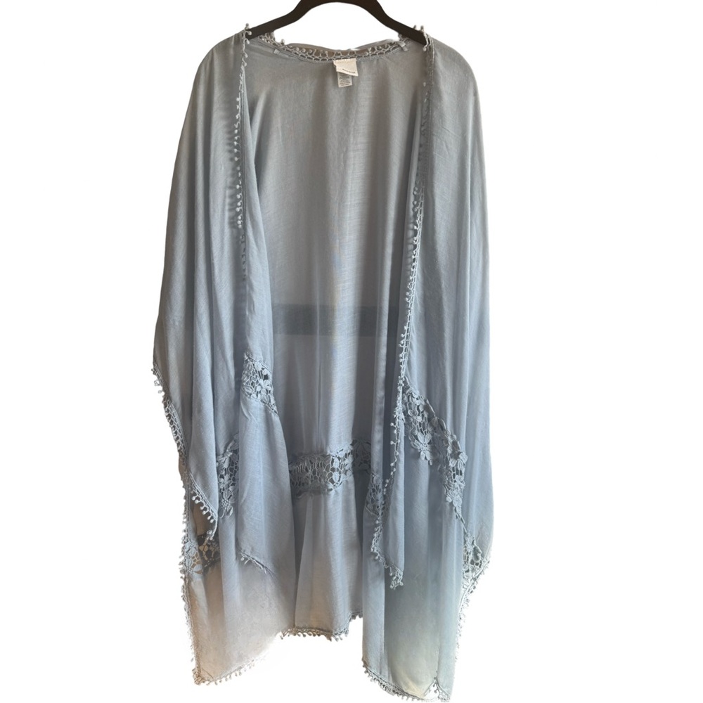 Sonoma Light Blue Women’s Kimono or Cover Up with lace